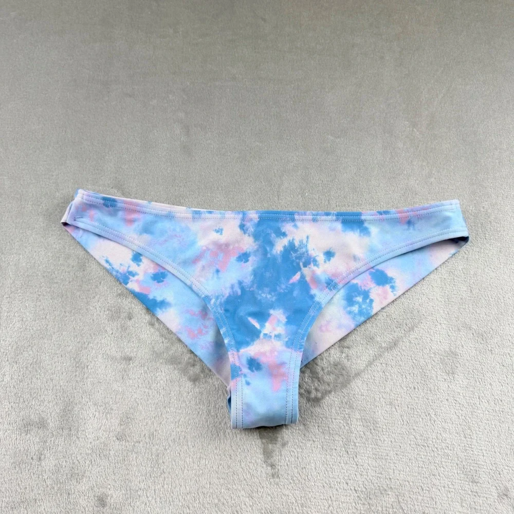 Ron Jon Surf Shop Tie Dye Bikini Bottoms Women's Medium Blue Pink EBJ1306